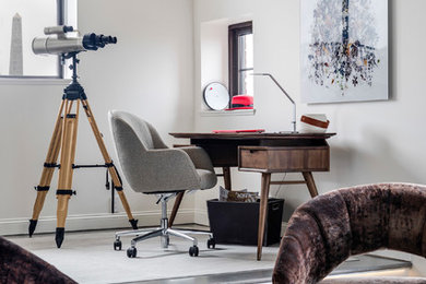 Inspiration for a modern home office remodel in Boston