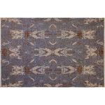 Bareens Designer Rugs - Modern Ziegler Antonett Blue Ivory Hand-Knotted Wool Rug - 8'10'' x 11'8'' - Enhance the ambiance of your home with this magnificent Persian-influenced Turkish hand-knotted rug made by skilled artisans capable of creating the most exceptional vegetable dyes and hand-spun wool. This exquisite handmade rug is a one-of-a-kind  Kafkaz, otherwise identified as Chobi, Chobi Peshawar, Oushak, or Ziegler rug. These handmade rugs are crafted in Pakistan utilizing superior-quality wool imported from Australia, New Zealand, and Korea in two types of weaves: the Persian weave and the Mori weave. This rug is meticulously crafted by hand using the finest natural vegetable dyes extracted from local plants. The artisans use a blend of hand-spun local and fine merino wool, resulting in a rug with a compelling texture, higher lanolin content, and longer staple. The artisans occasionally incorporate natural or artificial silk into the pile to enhance specific motifs. The finished product is an awe-inspiring execution of flawless design and an understated palette that exudes elegance.