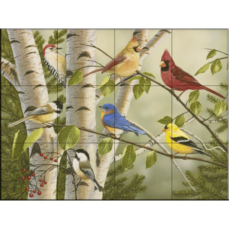 Tile Mural Kitchen Backsplash - Summer Friends-WV - by William Vanderdasson