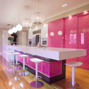 Pink Glass Kitchen