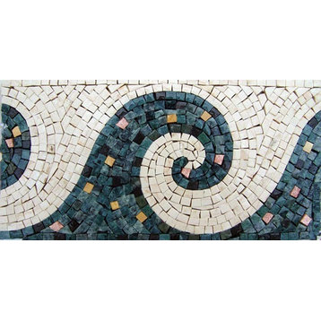 Mosaic Tile Pattern - Wave, 12"x6"