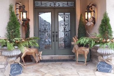 This is an example of a rustic porch design in Toronto.