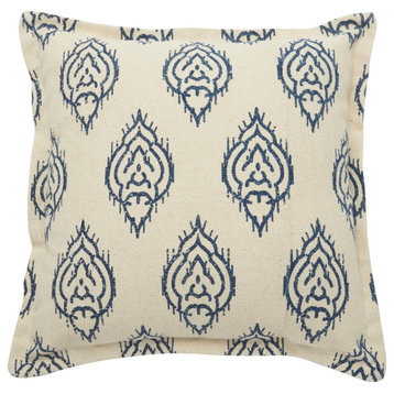 Nourison Nourison Life Styles Printed Ikat Indigo Throw Pillow