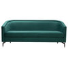 Sandy Wilson Home Annette Modern Sofa with Polished Metal Legs Evergreen