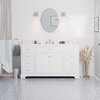 Aria 60" Bathroom Vanity, White, Carrara Marble, Single Vanity