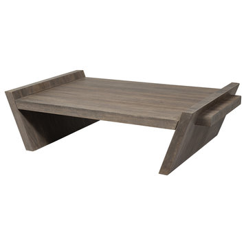 HomeRoots Square Solid Wood Top and Base Coffee Table