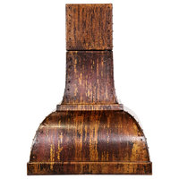 Roman™ - Copper Range Hood - 30" x 42" - Tuscan Patina, Corner Rivets