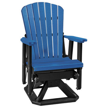 OS Home and Office Model 510BBK Fan Back Swivel Glider, Blue With a Black Base