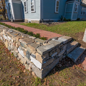 Melrose- Historic home front wall, steps & brick path