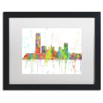 Watson 'Oklahoma City Oklahoma Skyline' Art, Black Frame, 16"x20", White Matte