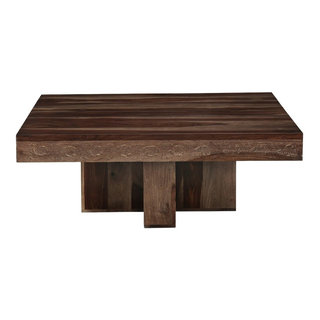 Buy Elevate Sheesham Wood Glass Top Coffee Table with Storage