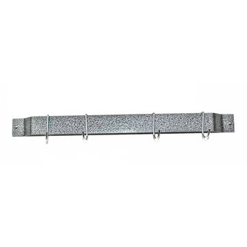 24" Bar Rack: Hammered Steel with 4 Chrome Regular Hooks