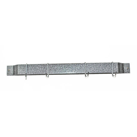 24" Bar Rack: Hammered Steel with 4 Chrome Regular Hooks
