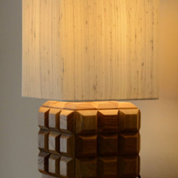 Oak Cube Table Lamp - Table Lamps