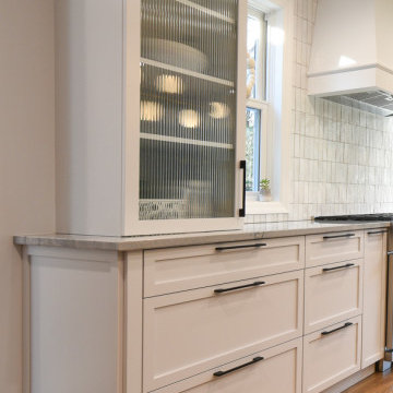 White Oak Kitchen with White Cabinetry & Modern Details