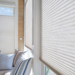 Coastal Off-White Patio Custom Window Honeycomb Shades by Hunter Douglas - Cellular Shades
