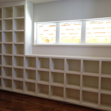 Entry Hall with vinyl record collection display