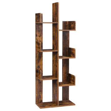 Tree-Shaped Bookshelf with 8 Storage Shelves, Rounded Corners
