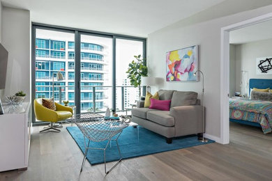 Inspiration for a contemporary family room remodel in Miami