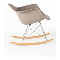 Molded Shell Rocker in Grey - Rocking Chairs