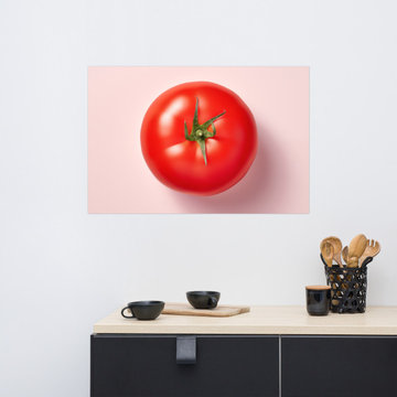 Classy Kitchen Wall Decor: Before the First Slice Tomato Photorealism Painting