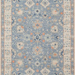 Momeni - Momeni Anatolia Blue Traditional Rugs ANA-8 - The pastel color palette of the Anatolia Collection presents the softer side of tribal style. Subdued shades of pink, baby blue and brown fill the field and ornamental rug borders with classical medallions and vine and dot motifs. Crafted in an innovative combination of natural wool and nylon threads, modern machining mimics ancestral weaving techniques to create a series of chic floor coverings that are superior in beauty and performance.
