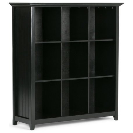 Acadian SOLID WOOD 9 Cube Bookcase and Storage Unit, Black