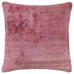 Bareens Designer Rugs - Contemporary Curry Vintage Distressed Handmade Rug Pillow - Embellish your home with this timeless casual chic handmade throw pillow made with antique vintage distressed wool rug. A modern look on the timeless antique distressed pattern this elegant pillow provides texture and dimension. A mesmerizing addition to any decor, this beautiful, elegant pillow features beautiful colors with unique design made by skilled artisans. An intricate design and exquisite coloration make this handmade pillow a standout piece in any decor.