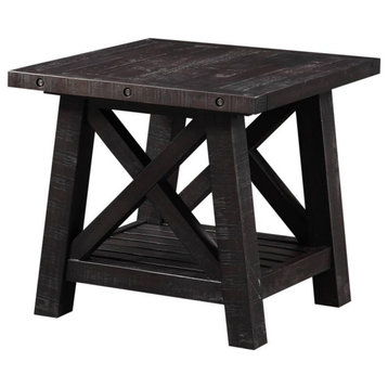 Crafters and Weavers Oak Park Cross Bar End Table