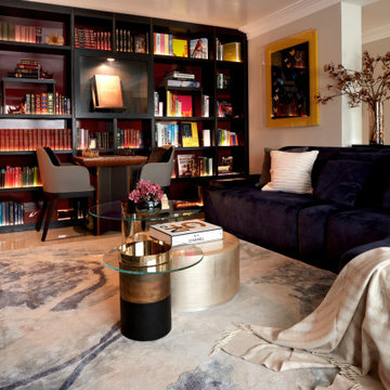 Living room with home library