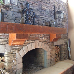 Reclaimed Antique Barn Beam Mantel - Fireplace Mantels