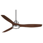 Minka Aire - Skyhawk 60" Ceiling Fan, Brushed Nickel - Stylish and bold. Make an illuminating statement with this fixture. An ideal lighting fixture for your home.