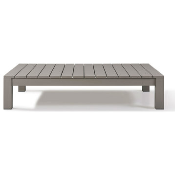 Taupe Teak Outdoor Coffee Table, Andrew Martin Harlyn