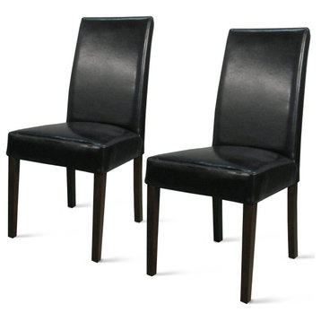 Hartford Bicast Leather Dining Chair,Set of 2 - Black