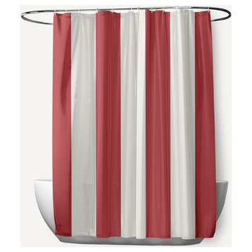 Graduated Stripe Ligonberry Red 70" w x 73" h Shower Curtain