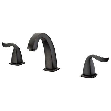 Dawn 3-Hole Faucet, Lever Handles For 8" Centers, Dark Brown, Pull-Up Drain