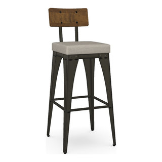 Buy Amisco Upright Bistro-Style Metal Barstool in Cushion - Free Shipping