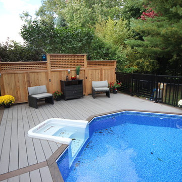 On ground pool deck using TruNorth decking