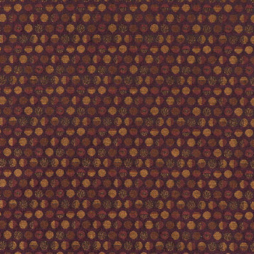 Purple and Gold Geometric Circles Durable Upholstery Fabric By The Yard