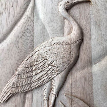 Cattail Carved Double Door