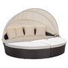 GDF Studio Bellagio Outdoor Wicker Daybed With Aluminum Frame and Ice Bucket