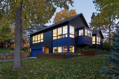 Inspiration for a transitional exterior home remodel in Minneapolis
