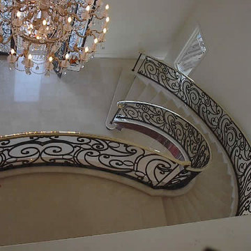 7_Curved Custom Iron Balustrade and Marble Foyer, Annandale 22003
