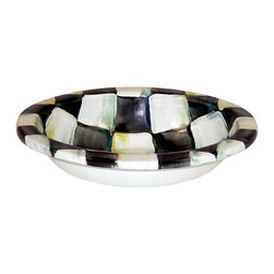 Courtly Check Enamel Soap Dish | MacKenzie-Childs - Soap Dishes & Holders