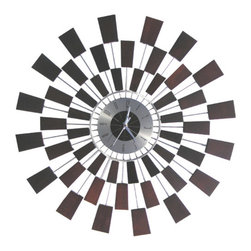 Mahogany Sunburst Clock - Clocks