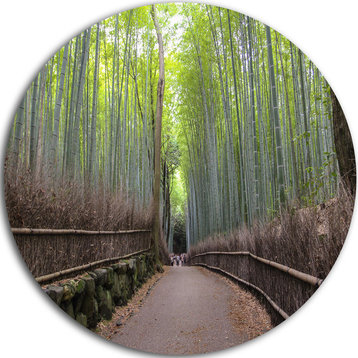 Arashiyama Bamboo Path Japan, Forest Round Wall Art, 23"