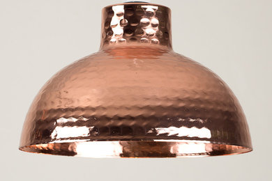 Vintage 'Martillo' Hammered Copper Ceiling Pendant Shade