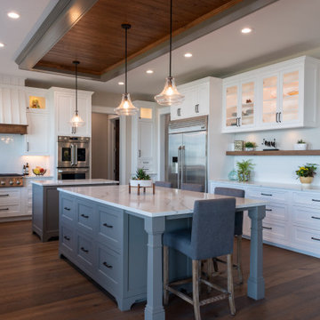 Gray and White Transitional Kitchen in Saratoga