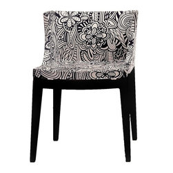 Kartell - Kartell Mademoiselle Arm Chair, Missoni Cartagena Black/White, Frame: Black - Armchairs And Accent Chairs