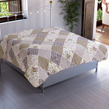 Chiara Rose Microfiber Reversible 1-Piece Multipurpose Quilted Throw Blanket